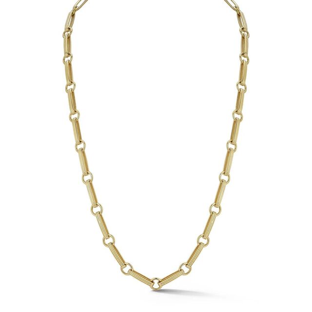 ERNIE 14-carat gold elongated book link handmade chain