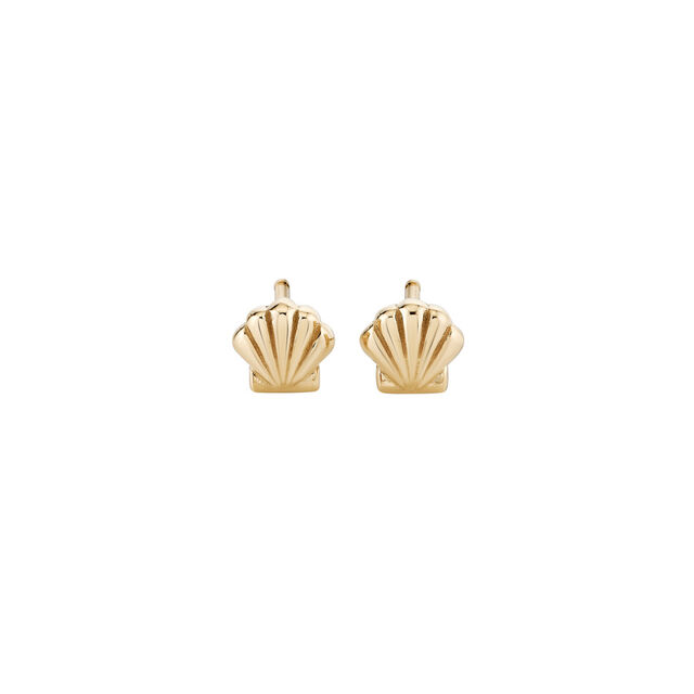 PETITE SCALLOP SHELL 14-carat gold stud earrings