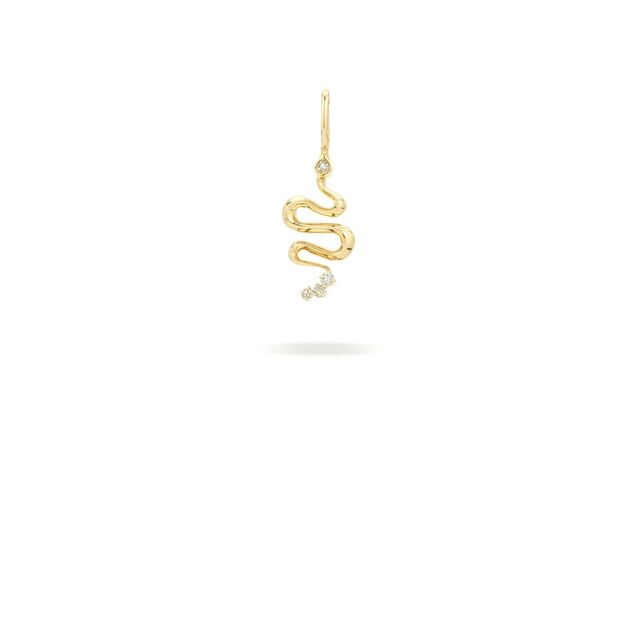 MINI SNAKE 9 - carat gold and diamond charm