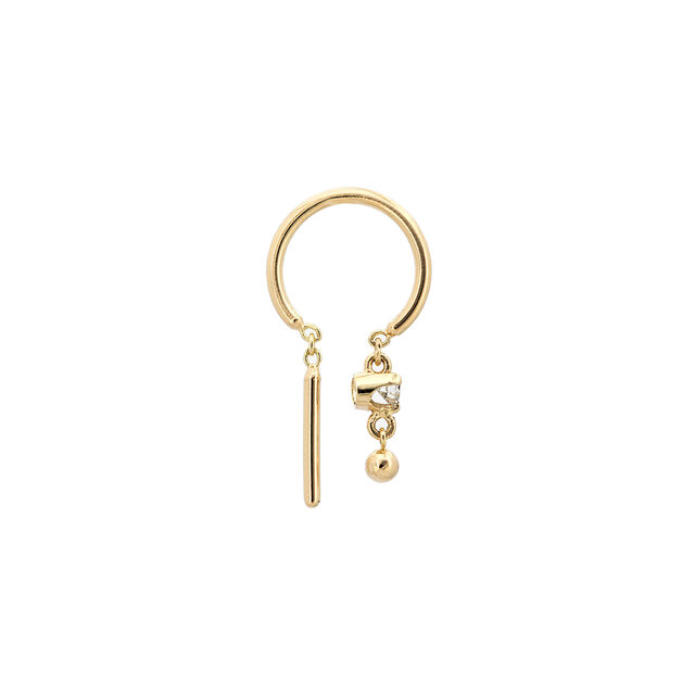 DIAMOND BABY BALL CHIME 14-carat gold single earring