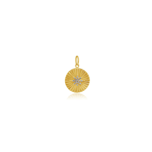 STARBURST fluted 14-carat gold and diamond charm