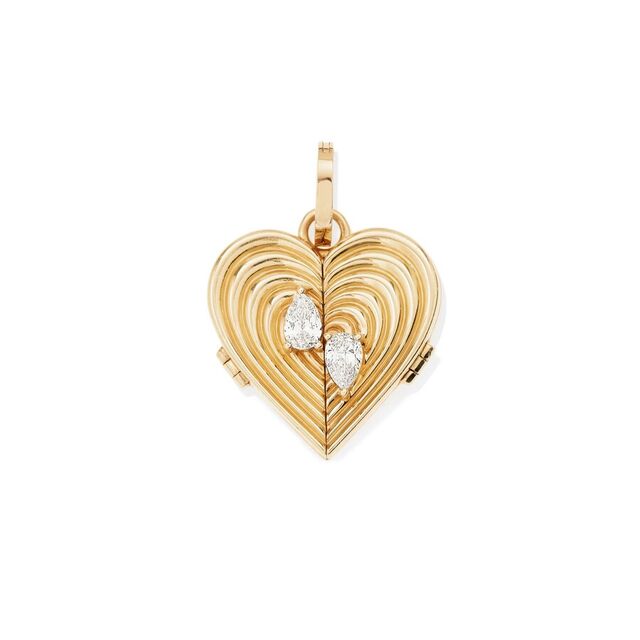 GROOVY HEART LOCKET 14 - carat gold hinged charm