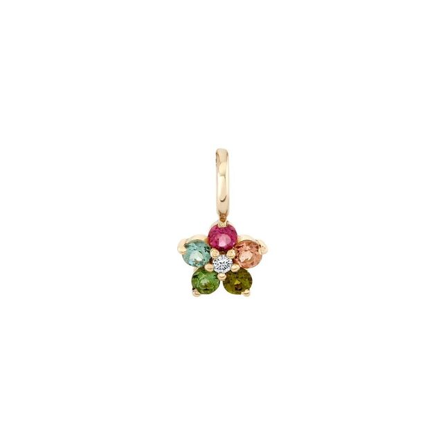 TOURMALINE AND DIAMOND AURORA 14 - carat gold and charm
