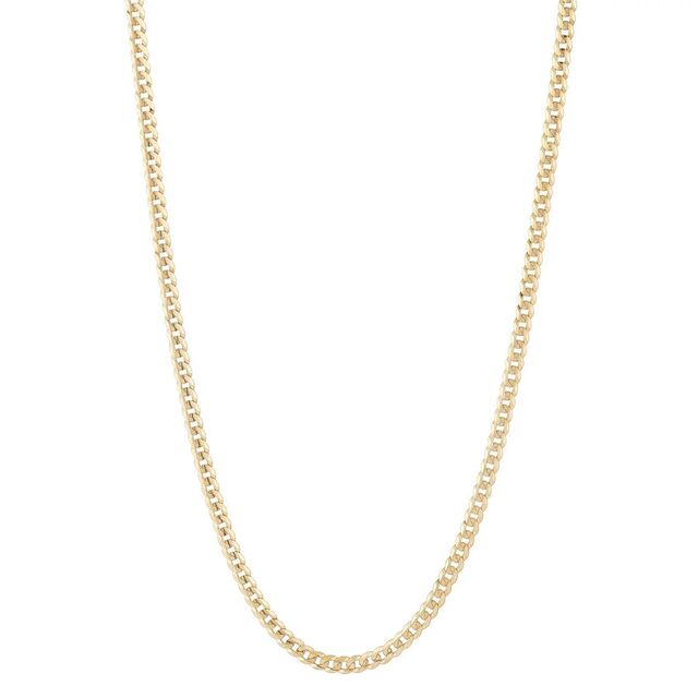 3MM FACETED CUBAN 14-carat gold chain