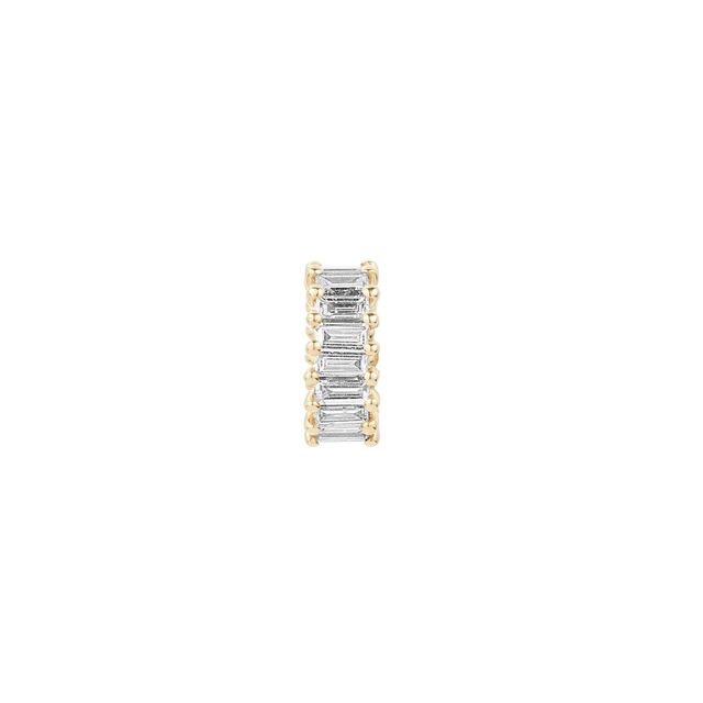 PRONG SET DIAMOND BAGUETTE 14 - carat gold big bead