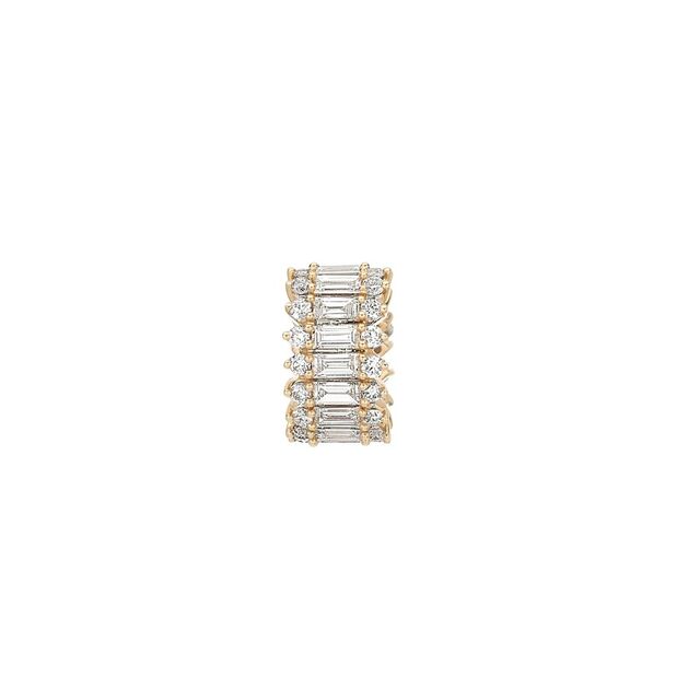 DIAMOND FULL STACK BAGUETTE 14 - carat gold big bead