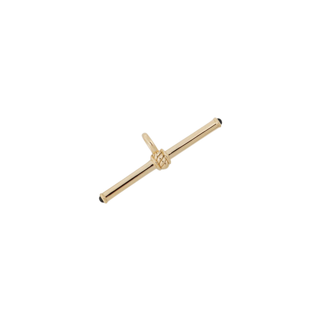 GOLD AND EMERALD T-BAR 14-carat gold charm