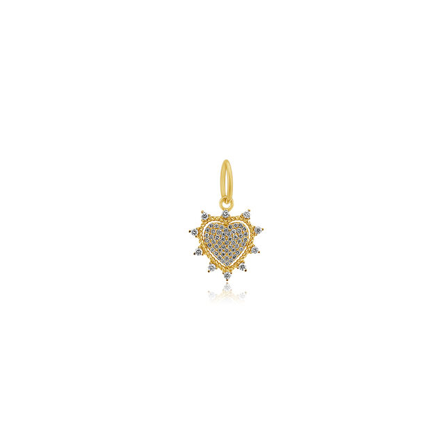 RADIANT HEART 14-carat gold and diamond charm