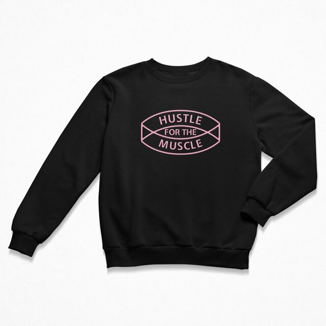 Hustle for that muscle women's crewneck