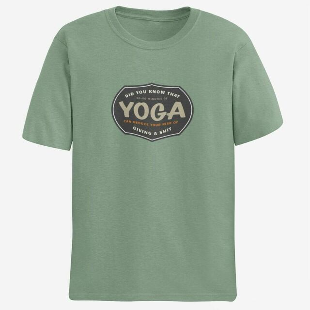 Did you know that 30-60 minutes of yoga can reduce your risk of giving a shit mens tee