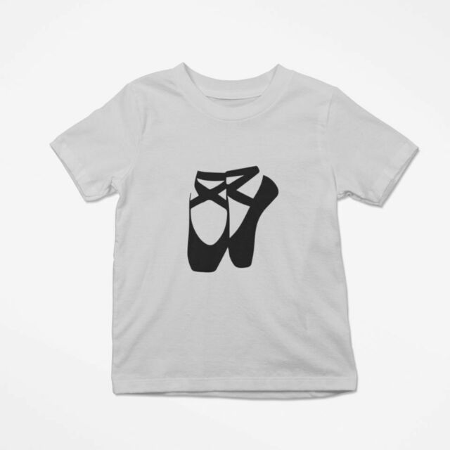 Pointe shoes silhouette kids tee