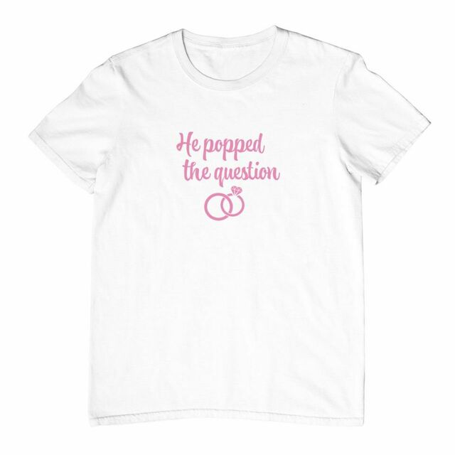 He popped the question tee