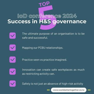 Institute of Directors conference 2024 Top 5: Success in health and safety governance