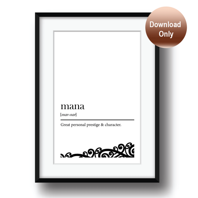 Art Print - Maori to English Translation - Mana