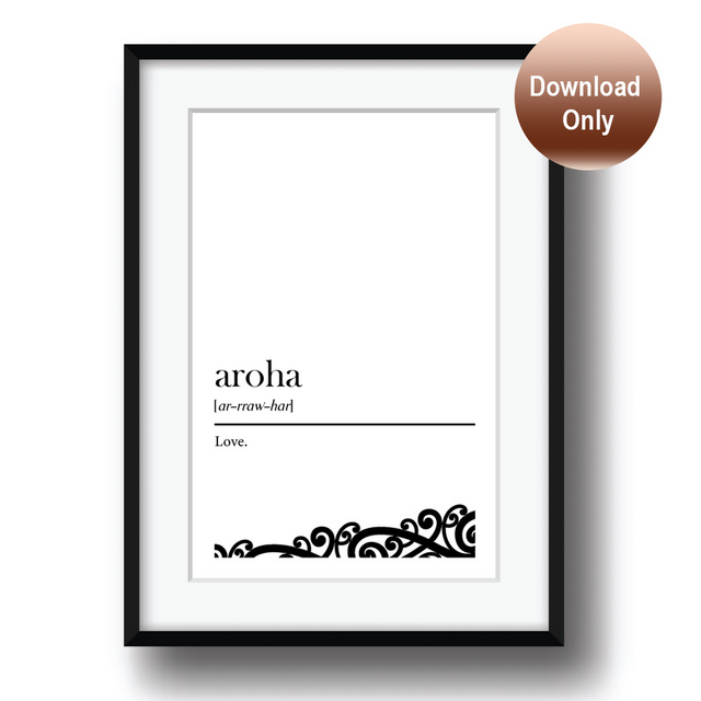 Art Print - Maori to English Translation - Aroha