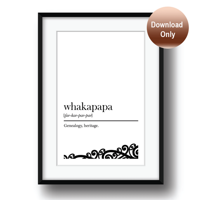 Art Print - Maori to English Translation - Whakapapa