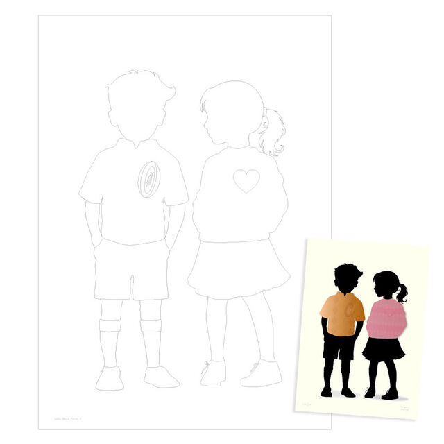 Henare & Hannah – Paint Me / Colour Me Edition | New Zealand Art Print by Willa Black