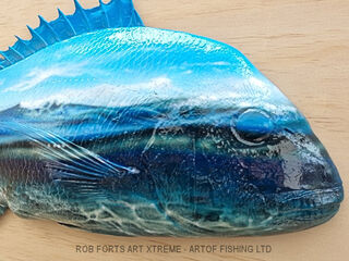 Fish Art Snapper Wall Hanging with artistic scene