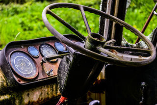 Derelict Bedford truck print