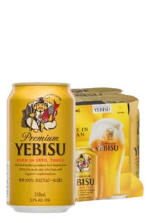 Yebisu Premium Japanese Beer 4pk 350ml cans