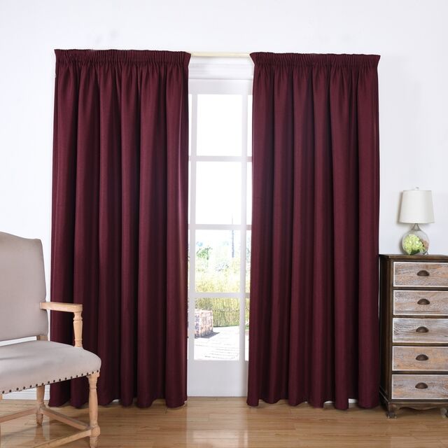 Franklin Burgundy - Thermal Selflined Curtains