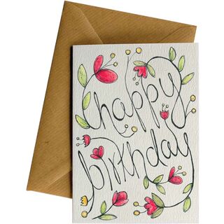 Happy Birthday Flowers - Birthday Card