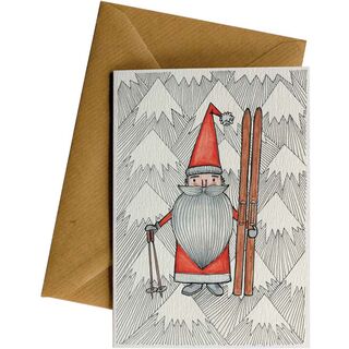 Santa Skis - Christmas Card