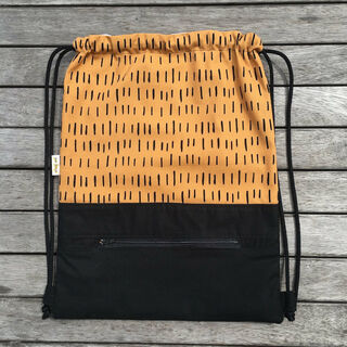 Mustard Stripe, Personalised Swim Bag