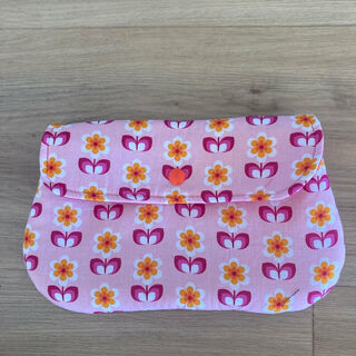 Pink floral pouch