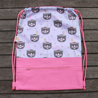 Tribal Bears Pink, Personalised Swim Bag