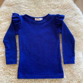 RTS, Royal blue flutter tee, size 3Y, Merino baselayer top