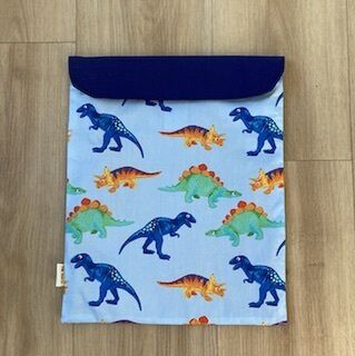 Light Blue Dino, Personalised Book Bag