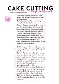 Cake Cutting Instructions