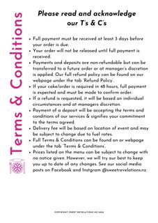Terms & Conditions Bakery