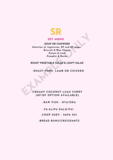 Sample Menu