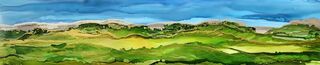 Golden Meadows - Panorama Landscape Framed 31 x 96 cm