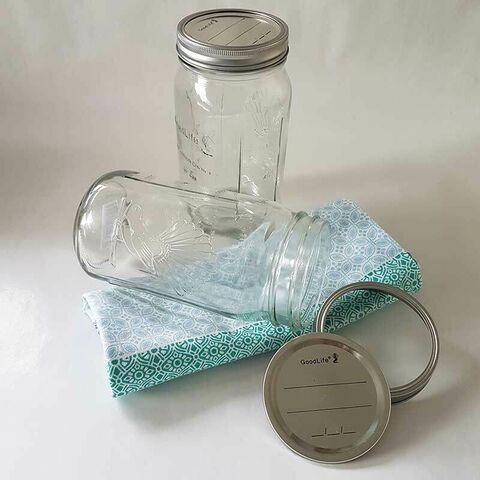 Glass 1 Ltr Preserving Jars with metal dome & band, Boxes of 6 & 12