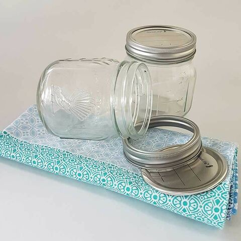 Glass 500ml Preserving Jars with metal dome & band, Boxes of 6 & 12