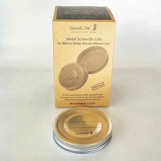 Metal Lids with Fresh Seal Button for preserving & utility jars - 12 Pack
