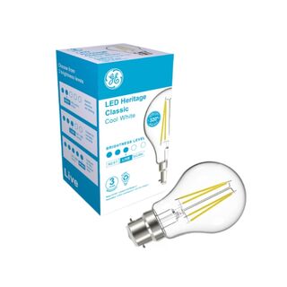 LED Cool White BC 6.7W GLS Clear Filament