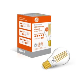 LED Warm White ES 10W GLS Clear Filament - Dimmable