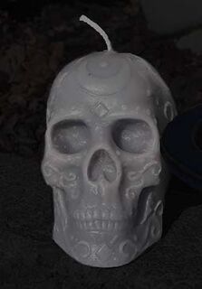 Gypsy Moon Skull Candle