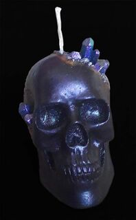 Crystal  Geode Skull Candle