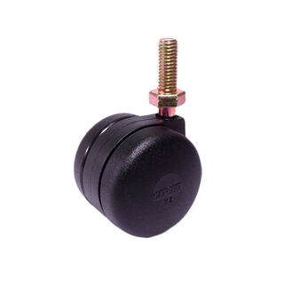 42mm Twin Wheel Castor - Screw-In Thread & Socket