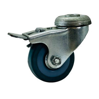 Light Industrial Thermoplastic Rubber Castor Wheel - Swivel Bolt Hole Brake