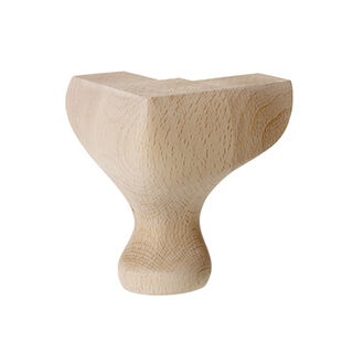 Queen Anne Furniture Leg - Unstained Wood - Height 100mm