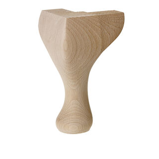 Queen Anne Furniture Leg -  Unstained Wood - Height 150mm