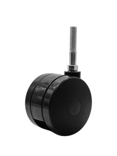 75mm Twin Wheel Castor - UNF Thread & Expanding Socket - Tube Fitting