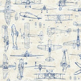 Airplane Toile Cream