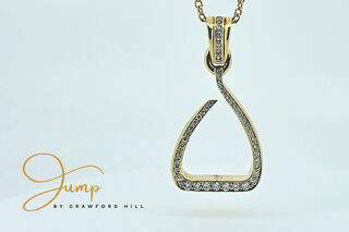 Diamond Set Gold Free Jump Pendant - Yellow